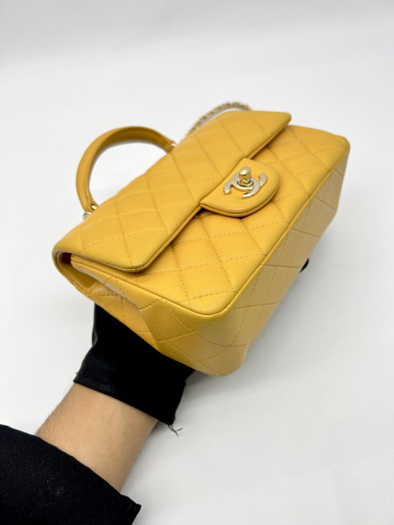 ⁠Chanel Mini Top Handle Jaune