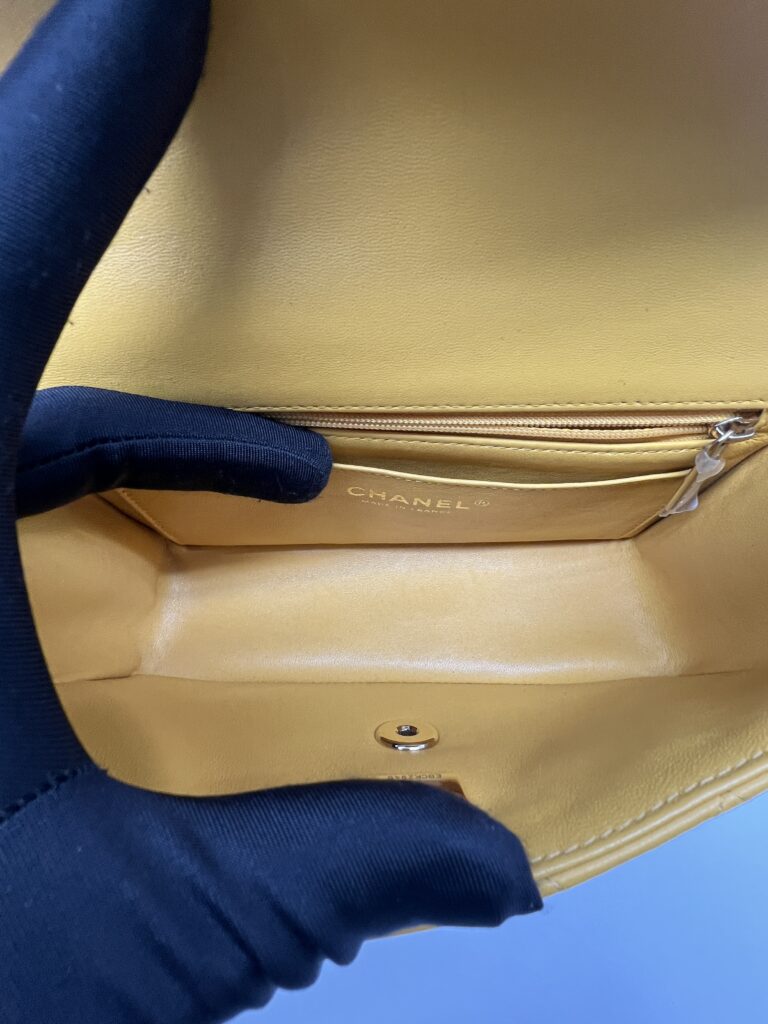 ⁠Chanel Mini Top Handle Jaune