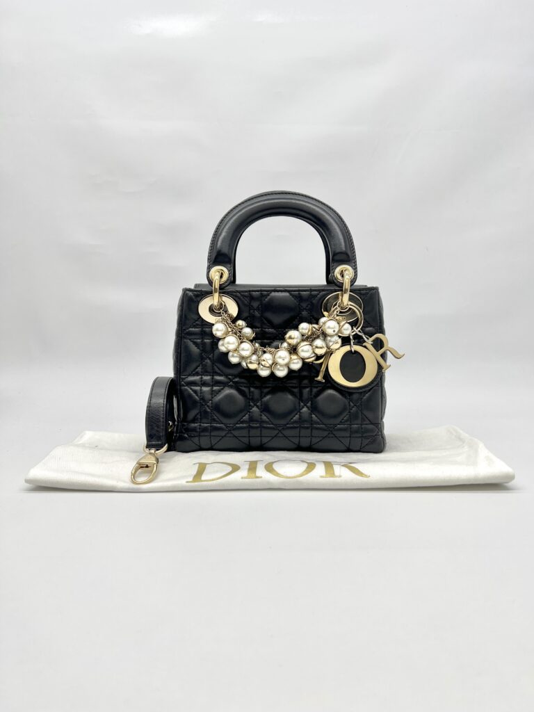 Lady Dior Mini Lambskin Pearl GHW