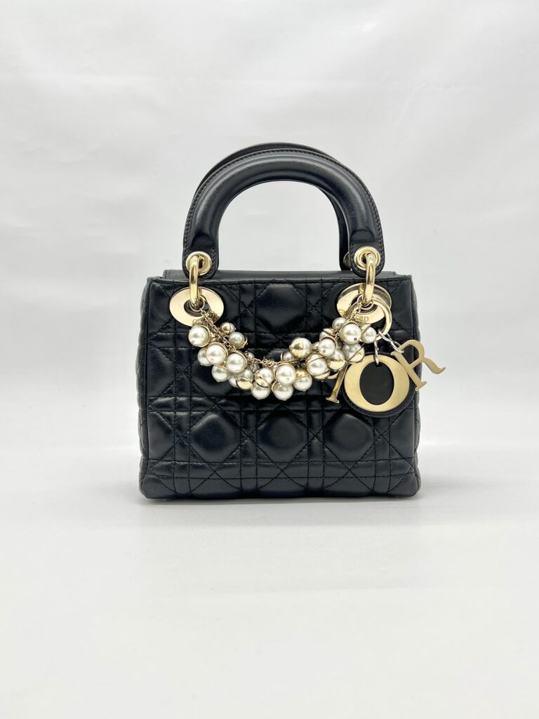 Lady Dior Mini Lambskin Pearl GHW