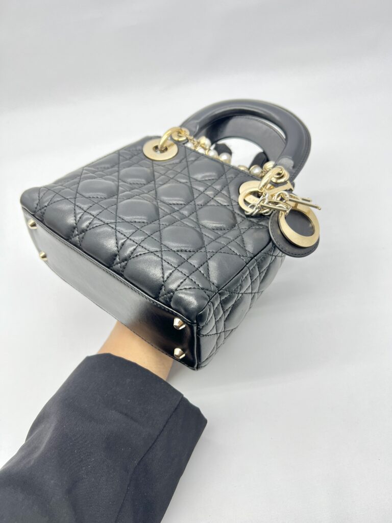 Lady Dior Mini Lambskin Pearl GHW