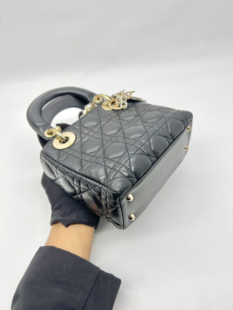 Lady Dior Mini Lambskin Pearl GHW