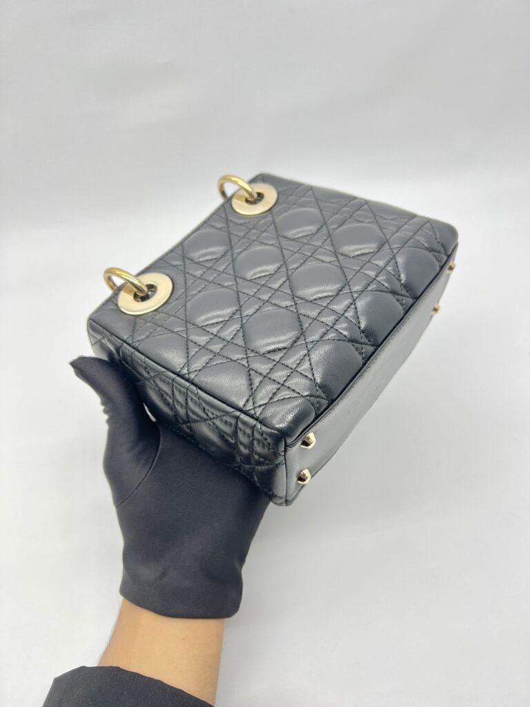 Lady Dior Mini Lambskin Pearl GHW