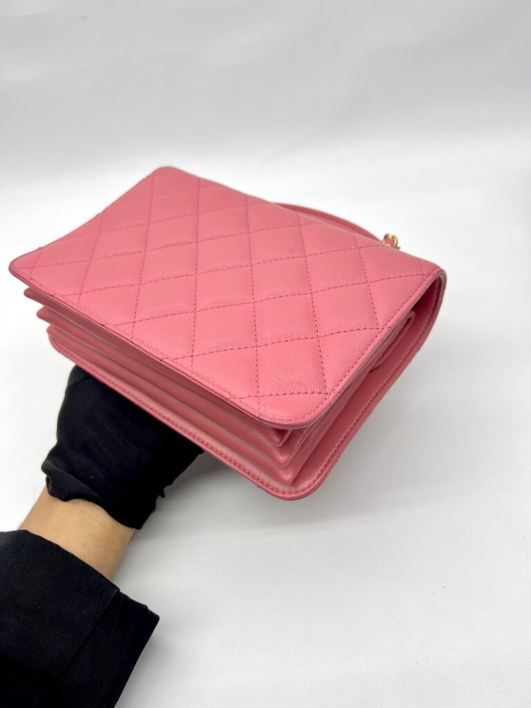 CC Top Handle Chain Caviar Pink GHW