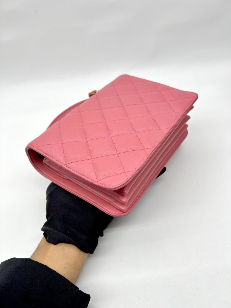 CC Top Handle Chain Caviar Pink GHW