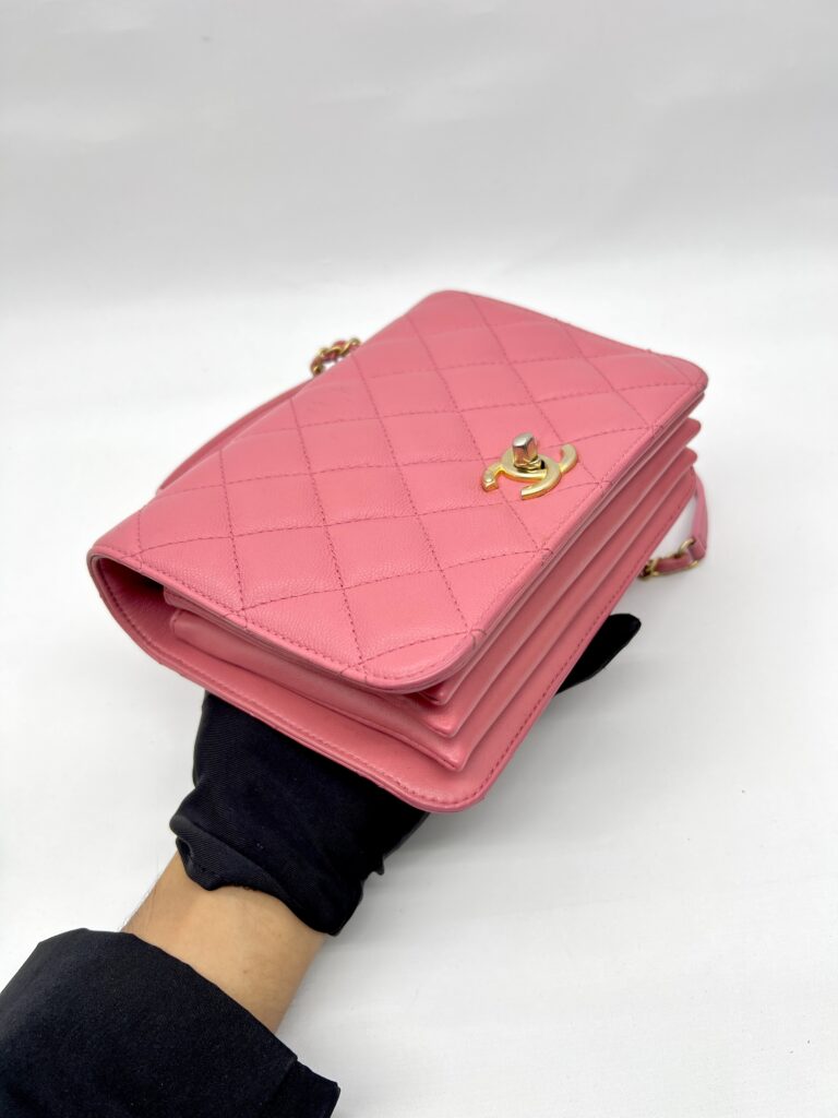 CC Top Handle Chain Caviar Pink GHW