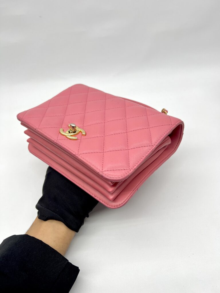 CC Top Handle Chain Caviar Pink GHW
