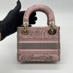 Mini Lady Dior Lite Toile De Joy Grey Pink GHW
