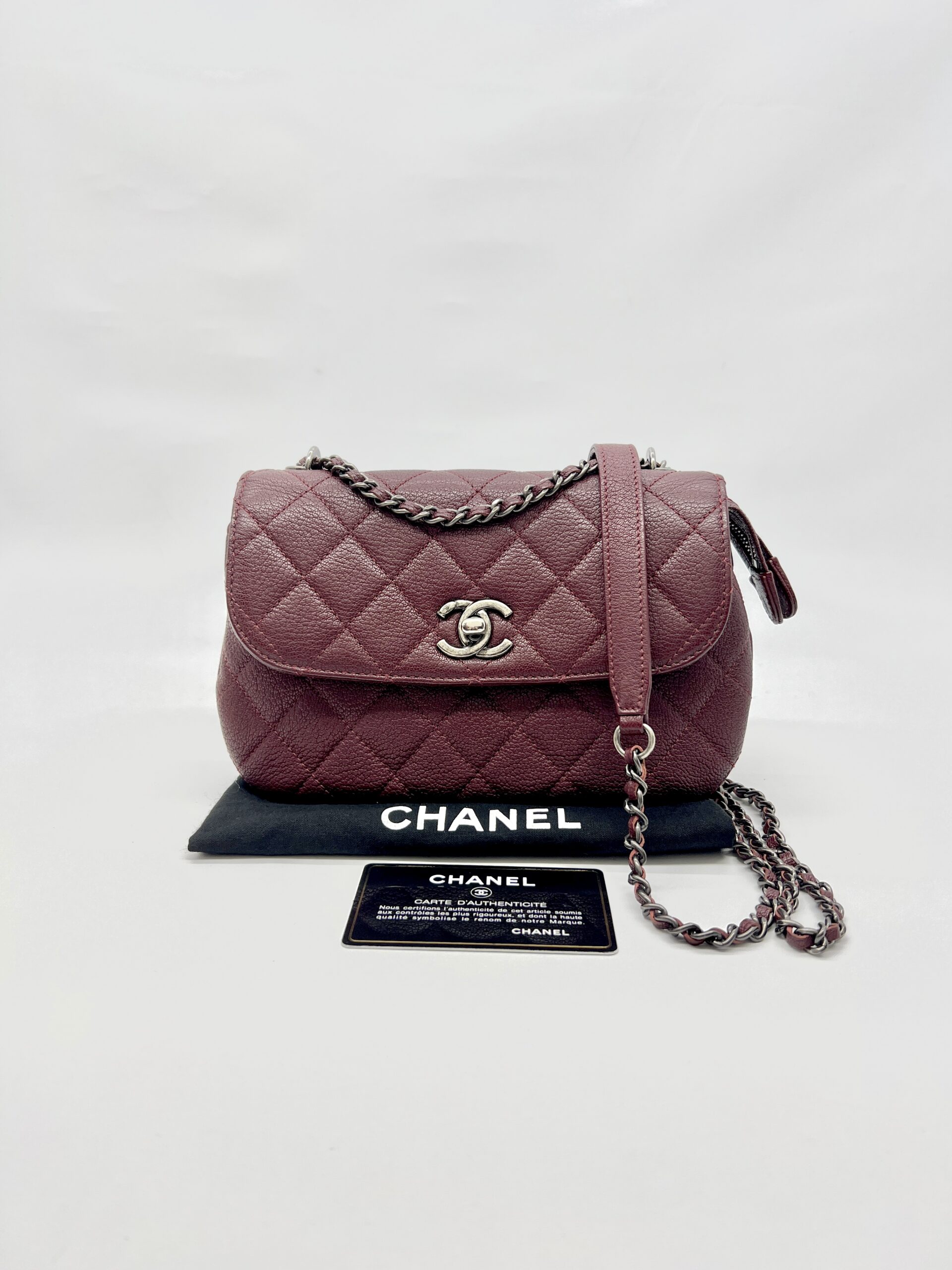 CC Waiter Flap Bag Caviar Burgundy RHW