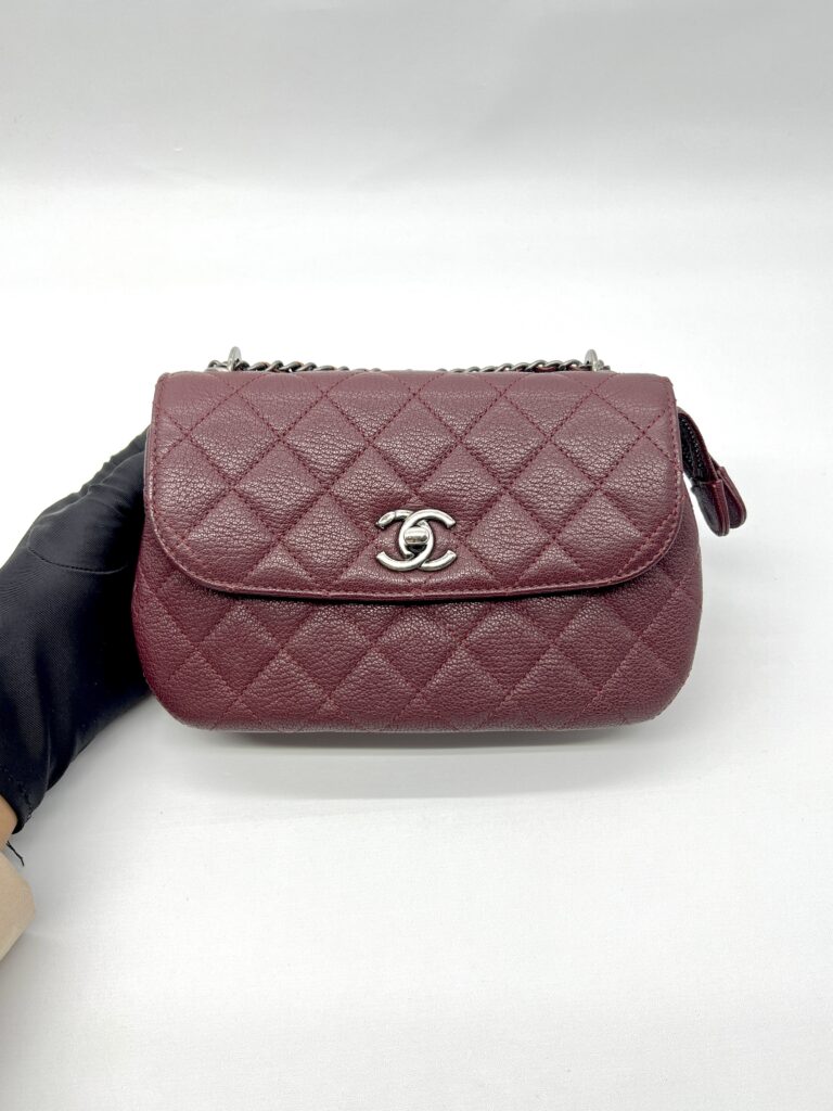 CC Waiter Flap Bag Caviar Burgundy RHW