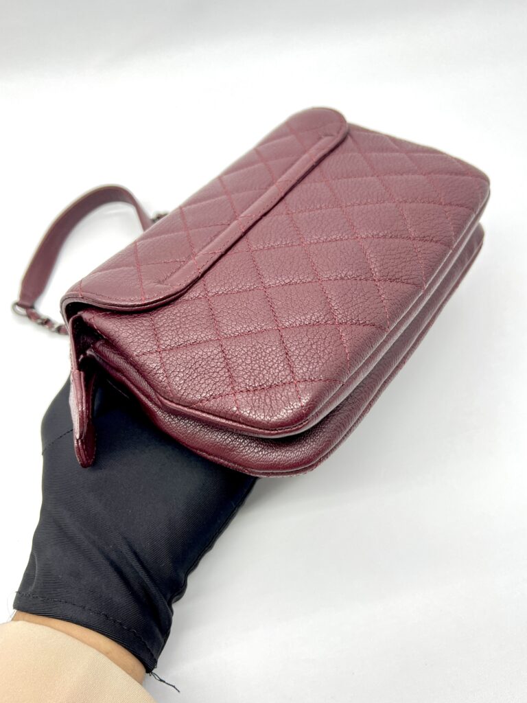 CC Waiter Flap Bag Caviar Burgundy RHW