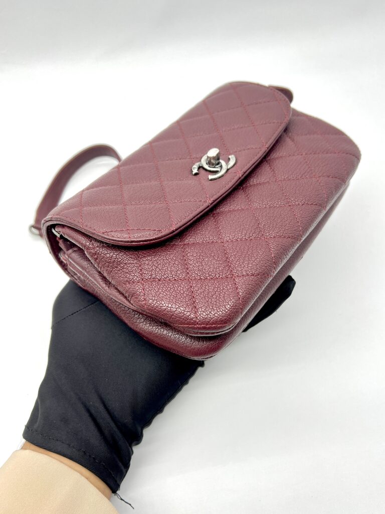 CC Waiter Flap Bag Caviar Burgundy RHW