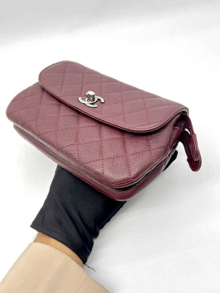 CC Waiter Flap Bag Caviar Burgundy RHW