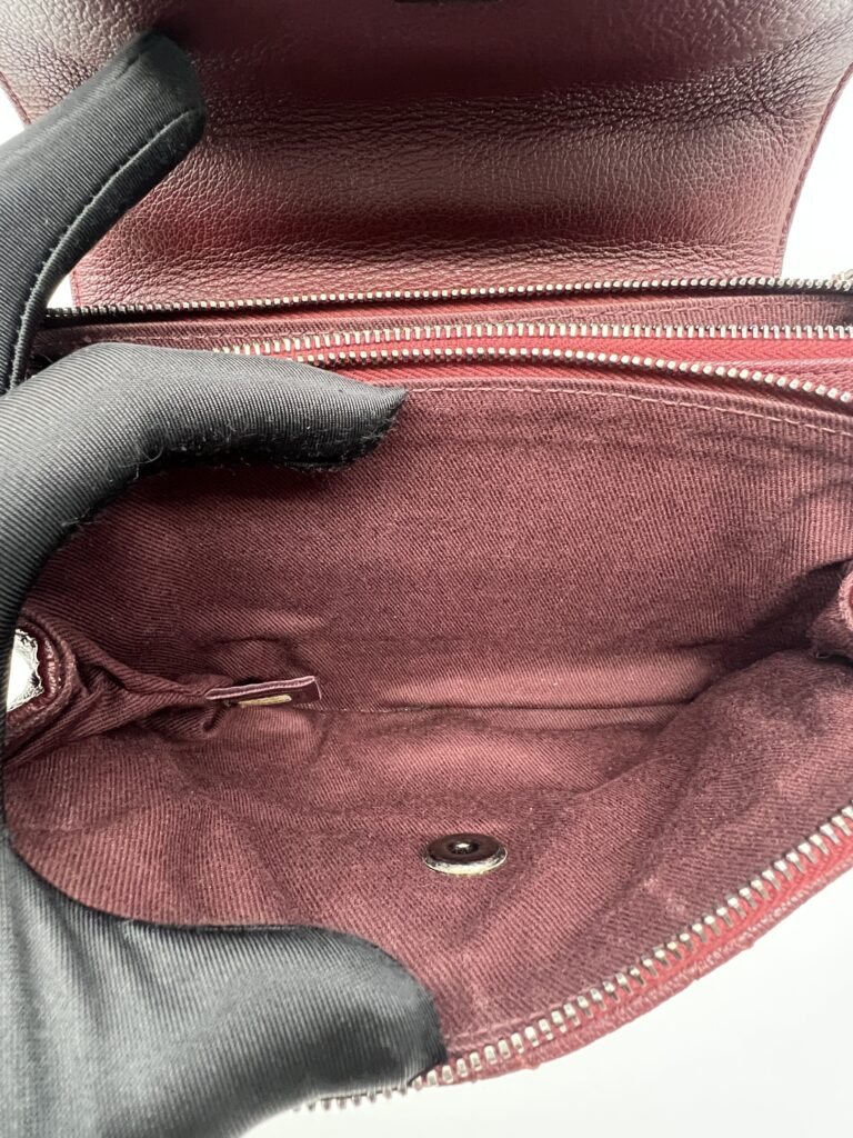 CC Waiter Flap Bag Caviar Burgundy RHW