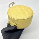 Mini Crossbody Metallic Yellow Quilted Caviar