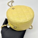 Mini Crossbody Metallic Yellow Quilted Caviar