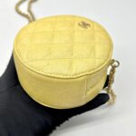 Mini Crossbody Metallic Yellow Quilted Caviar