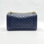 Boy 25 Lambskin Dark Blue Quilted LGHW
