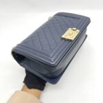 Boy 25 Lambskin Dark Blue Quilted LGHW