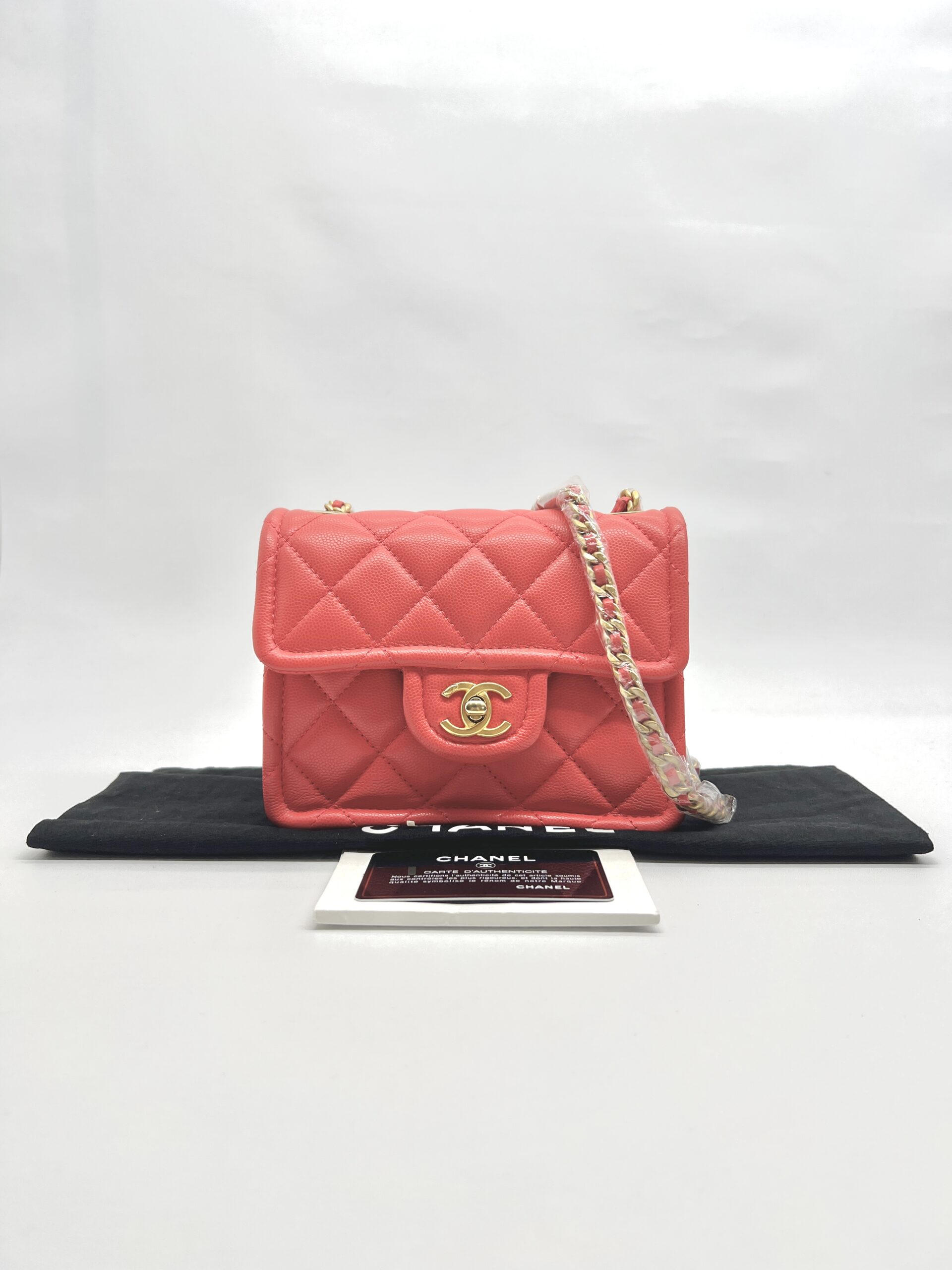Mini Quilted Pink Coral Caviar GHW