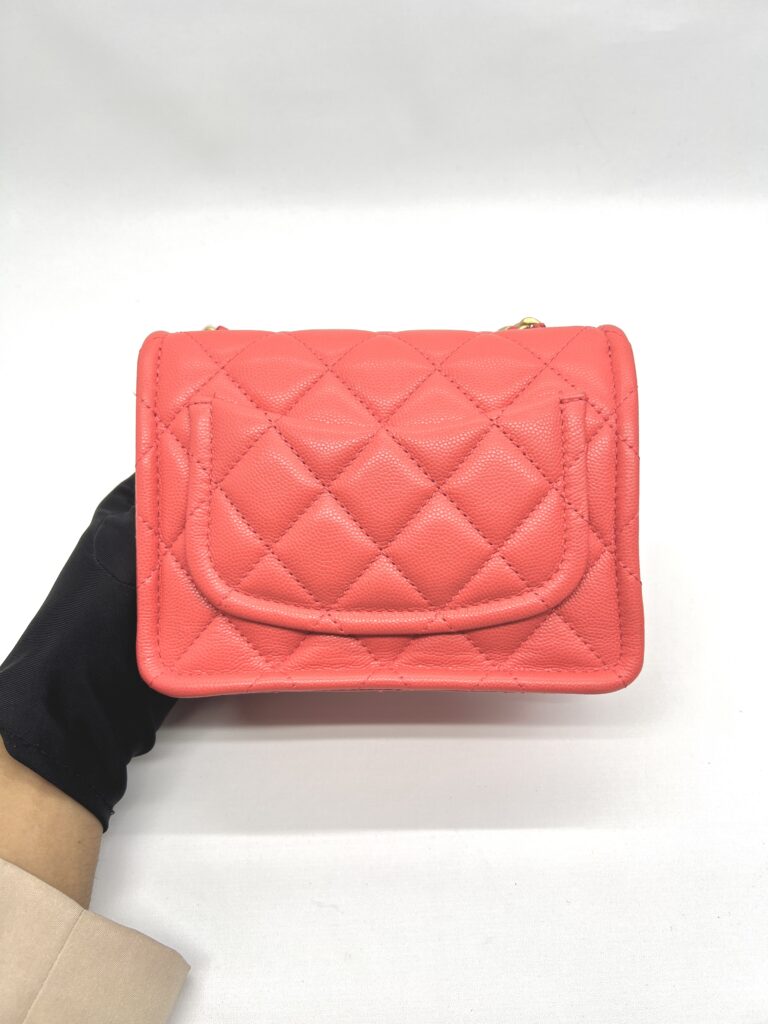 Mini Quilted Pink Coral Caviar GHW