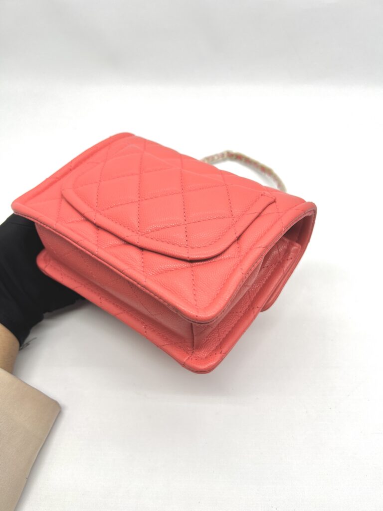 Mini Quilted Pink Coral Caviar GHW
