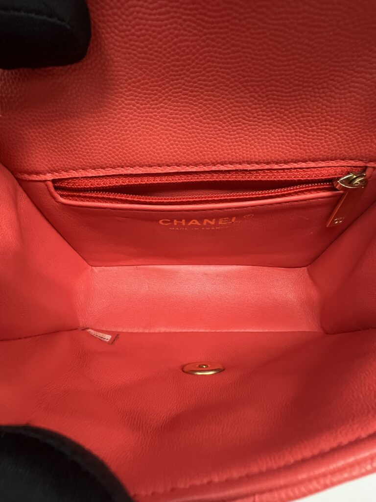 Mini Quilted Pink Coral Caviar GHW