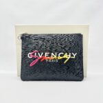 Clutch Black White Rainbow Logo Silver Hardware