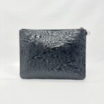 Clutch Black White Rainbow Logo Silver Hardware