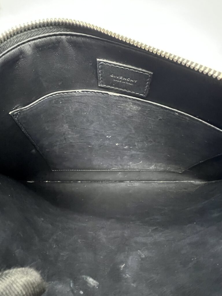 Clutch Black White Rainbow Logo Silver Hardware