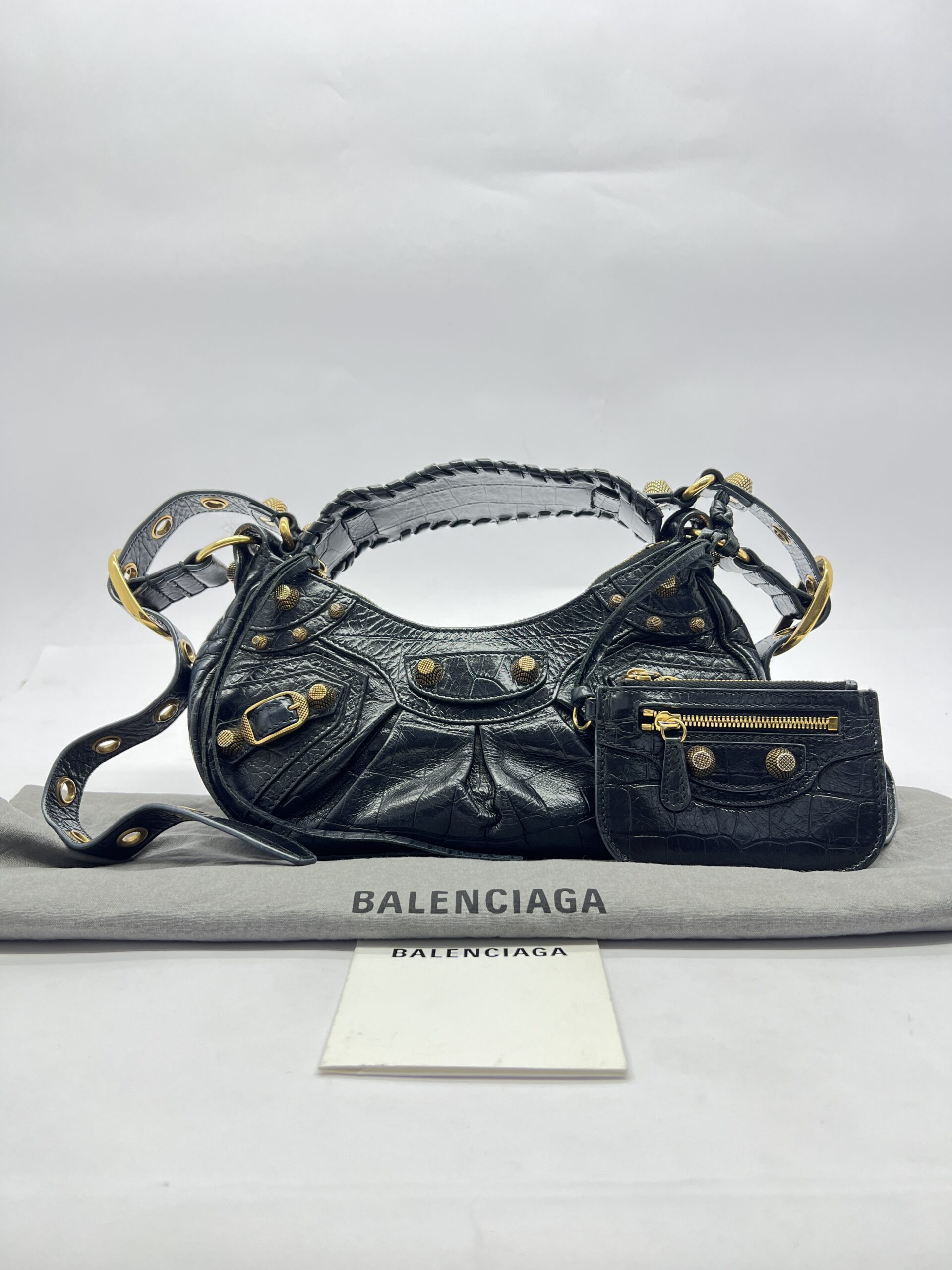 Le Cagole XS Croco Black GHW