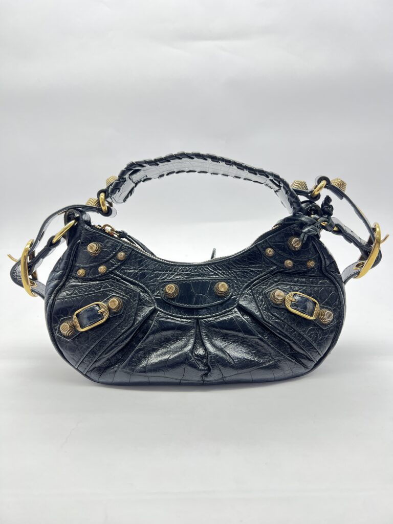 Le Cagole XS Croco Black GHW