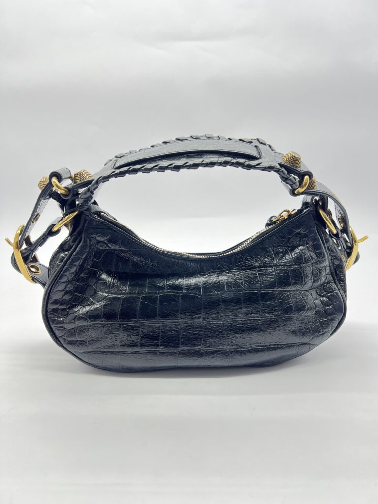 Le Cagole XS Croco Black GHW