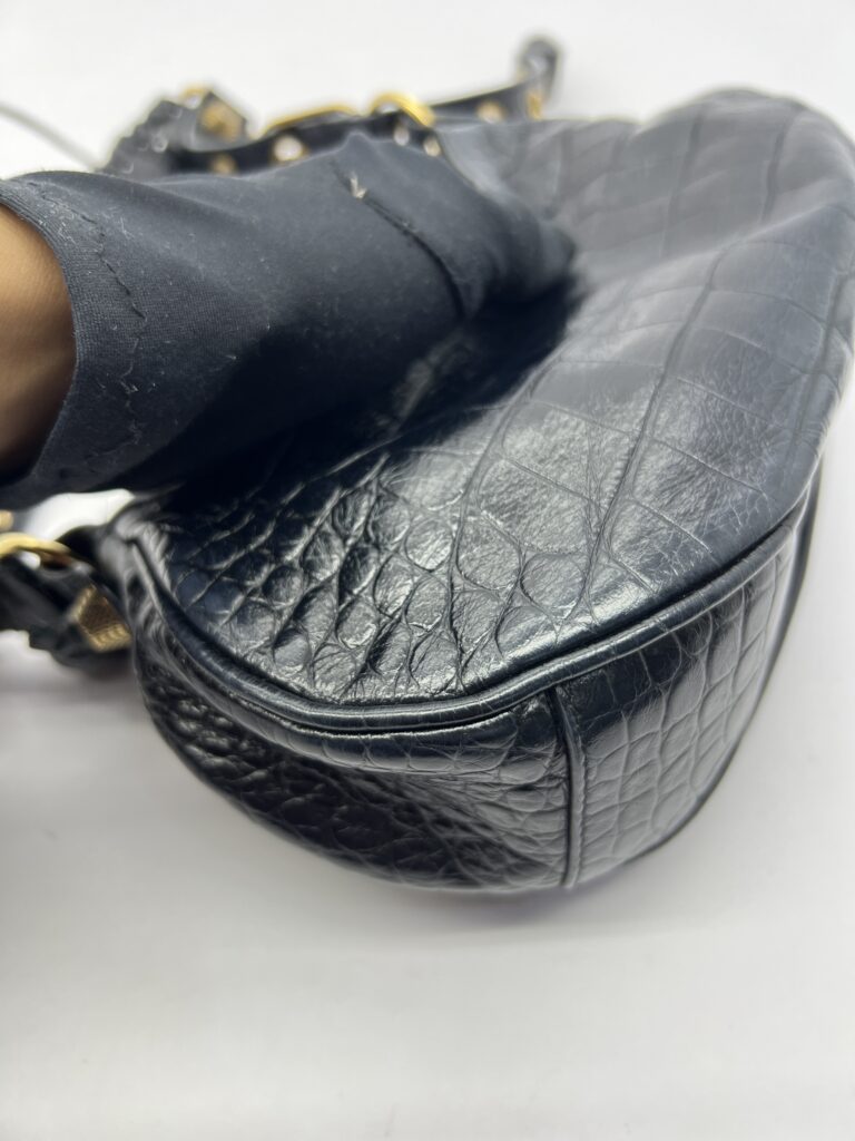 Le Cagole XS Croco Black GHW