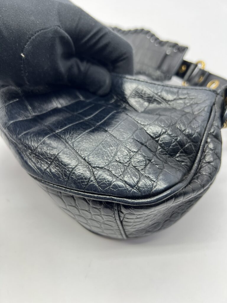 Le Cagole XS Croco Black GHW