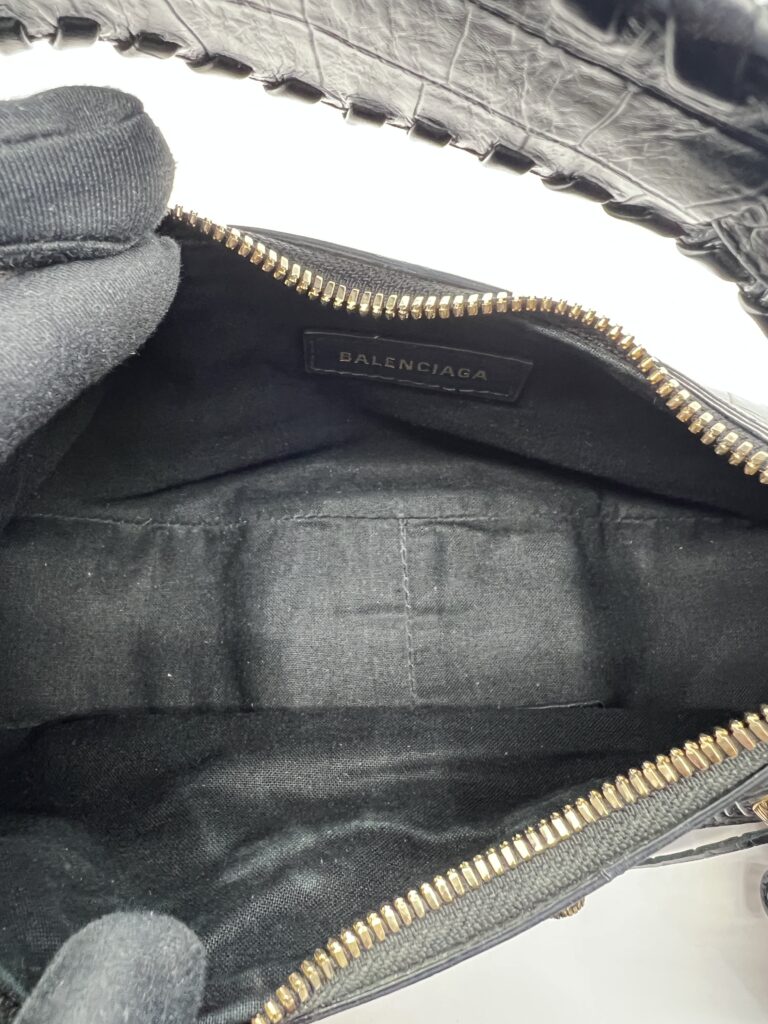 Le Cagole XS Croco Black GHW