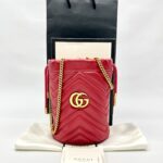 Marmont Bucket Red Gold Hardware