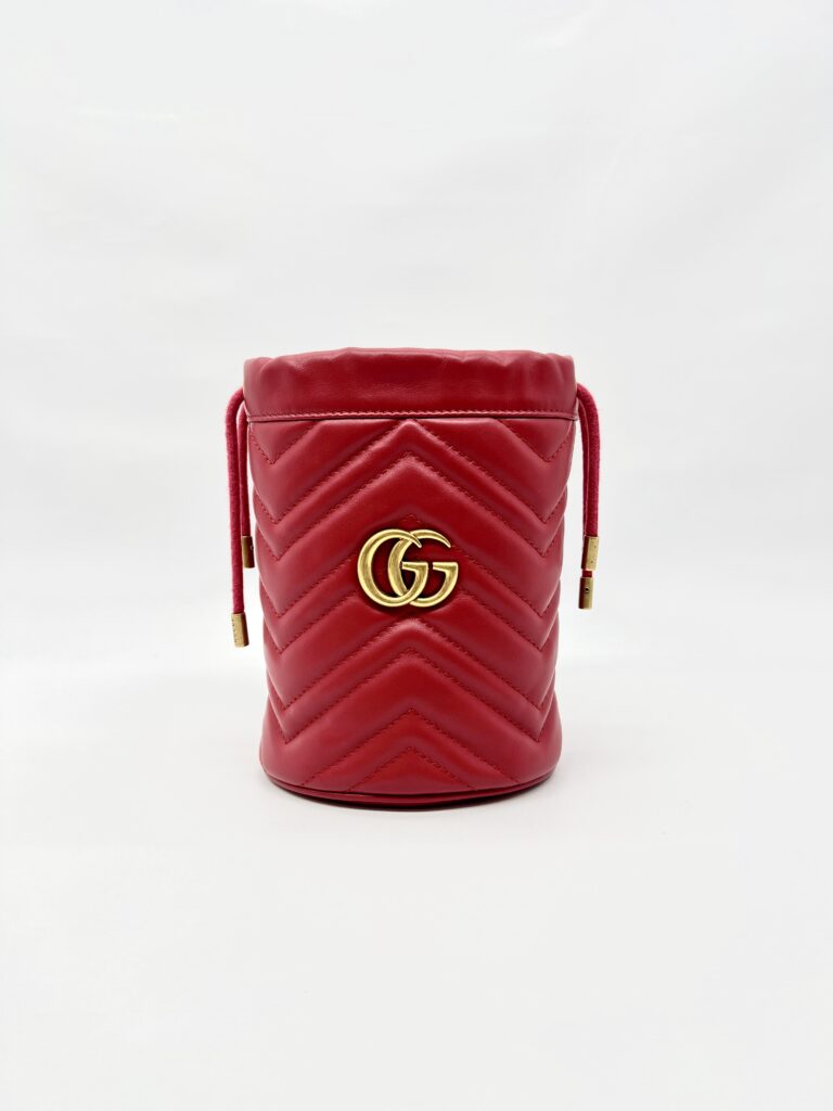 Marmont Bucket Red Gold Hardware