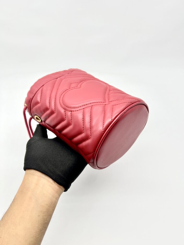 Marmont Bucket Red Gold Hardware