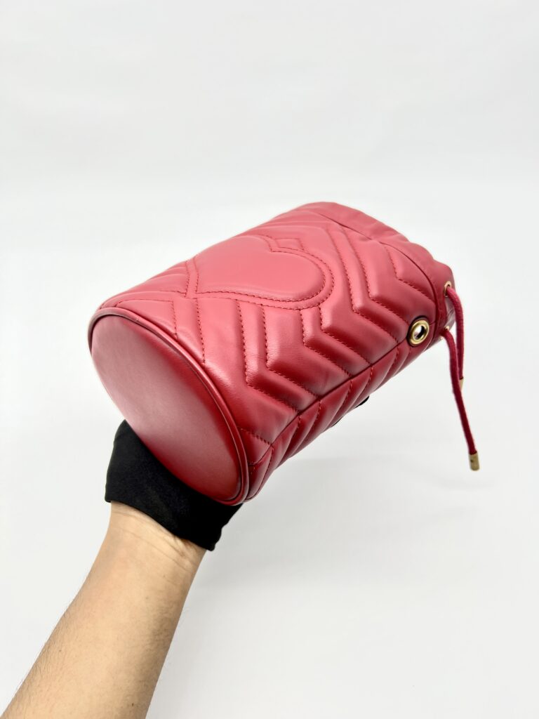 Marmont Bucket Red Gold Hardware