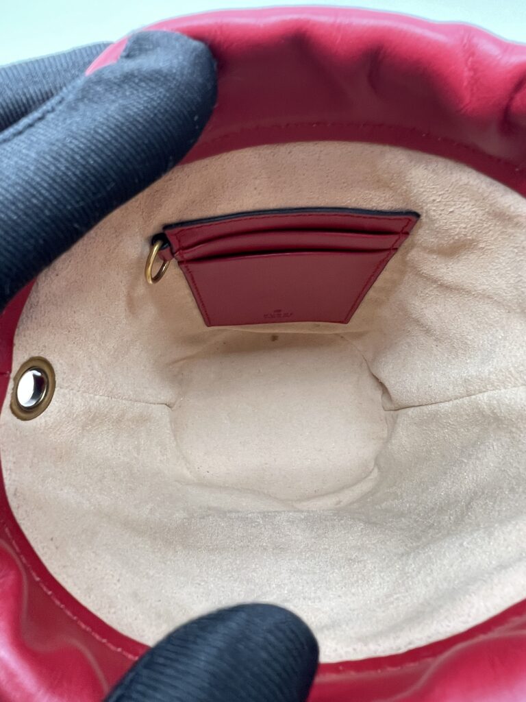 Marmont Bucket Red Gold Hardware