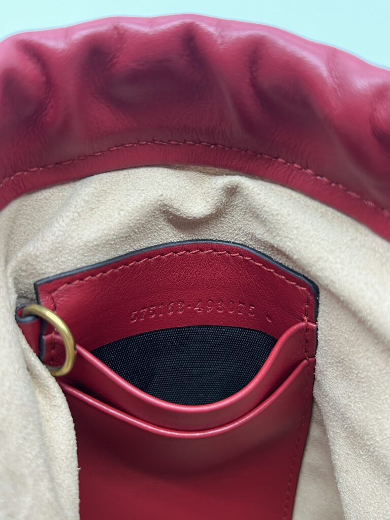 Marmont Bucket Red Gold Hardware