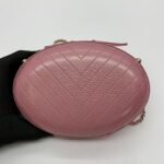 Oval Chain Bag Chevron Stitched Pink GHW