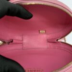 Oval Chain Bag Chevron Stitched Pink GHW