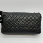 CC Pearl Flap Bag Lambskin Black GHW