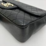 CC Pearl Flap Bag Lambskin Black GHW