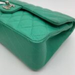 Medium Classic D Flap Lambskin Green SHW