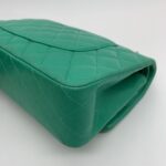 Medium Classic D Flap Lambskin Green SHW