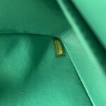Medium Classic D Flap Lambskin Green SHW