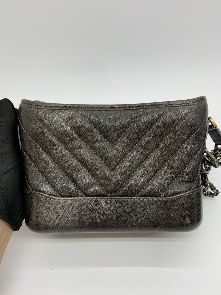 Gabrielle Small Dark Brown Distressed Caviar